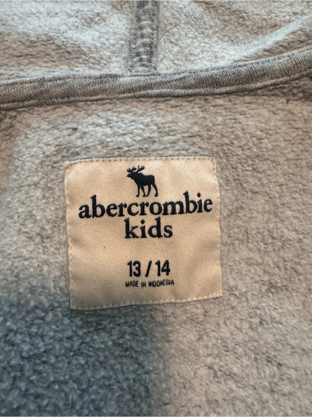 abercrombie kids Heather Gray & Cream Hooded Utility Jacket